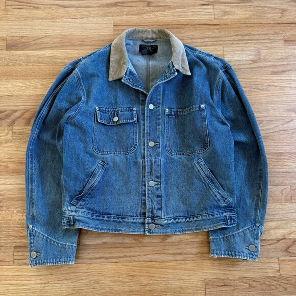 Ralph Lauren Double RL Other - Ralph Lauren Double RL Blue Denim Jacket with Tan Collar